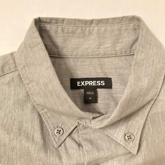 Express Men's Gray Button-Down Shirt – Size M - Picture 5 of 13
